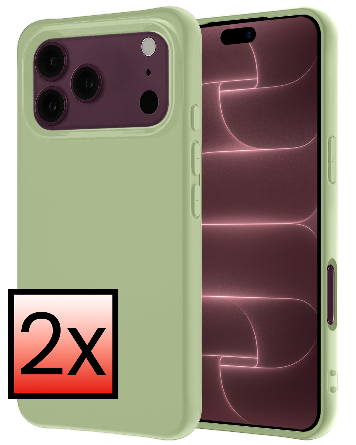 NoXx NoXx iPhone 18 Pro Max Hoesje Siliconen - Groen - 2 PACK