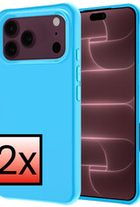 NoXx NoXx iPhone 18 Pro Max Hoesje Siliconen - Lichtblauw - 2 PACK