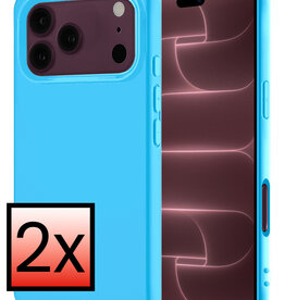 NoXx NoXx iPhone 18 Pro Max Hoesje Siliconen - Lichtblauw - 2 PACK