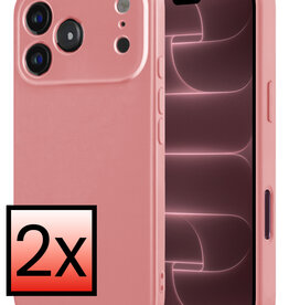 NoXx NoXx iPhone 18 Pro Max Hoesje Siliconen - Lichtroze - 2 PACK