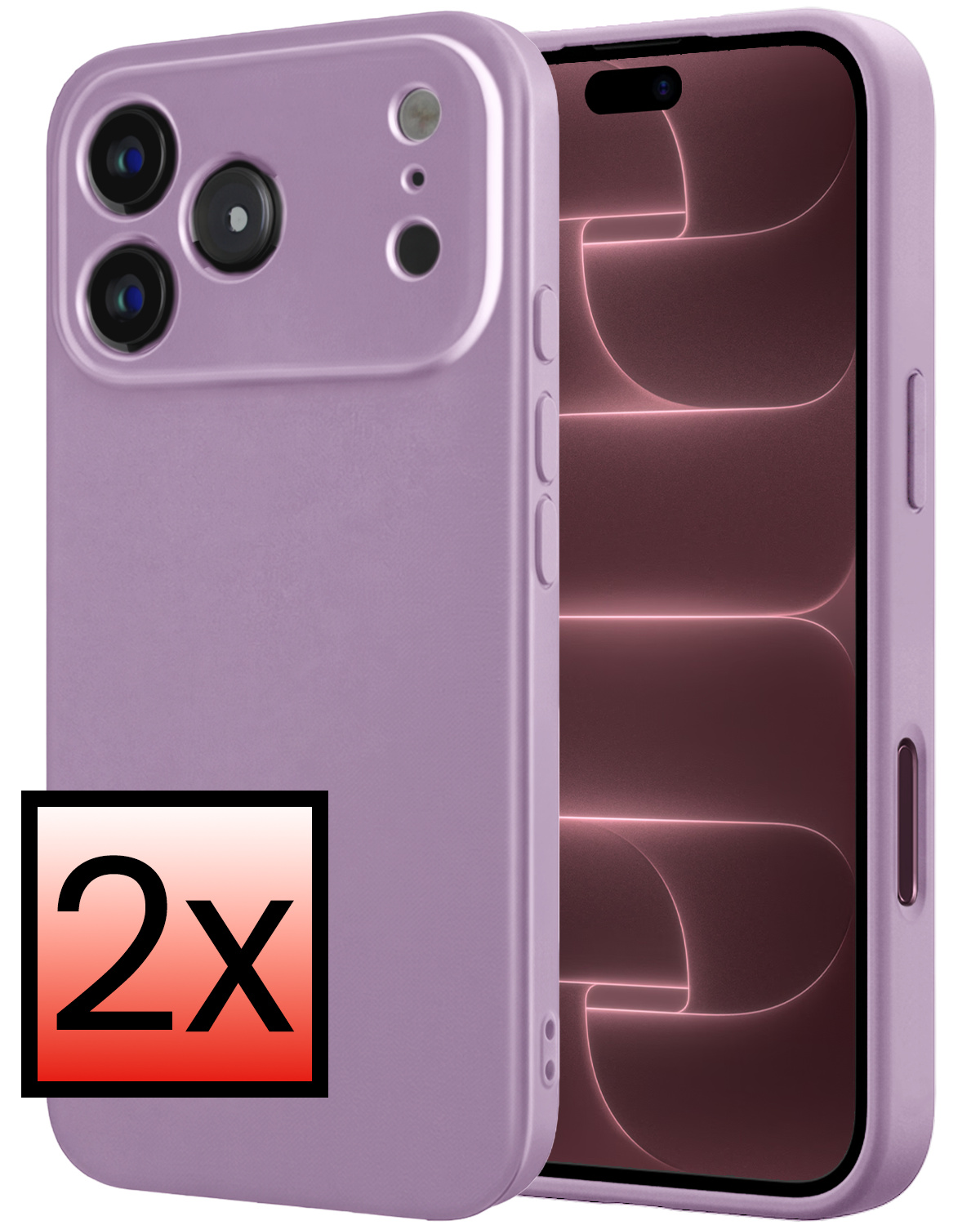 NoXx NoXx iPhone 18 Pro Max Hoesje Siliconen - Lila - 2 PACK