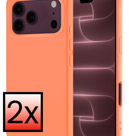 NoXx NoXx iPhone 18 Pro Max Hoesje Siliconen - Perzik - 2 PACK