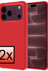 NoXx NoXx iPhone 18 Pro Max Hoesje Siliconen - Rood - 2 PACK