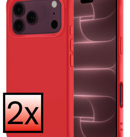 NoXx NoXx iPhone 18 Pro Max Hoesje Siliconen - Rood - 2 PACK