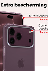 NoXx NoXx iPhone 18 Pro Max Hoesje Siliconen - Transparant - 2 PACK