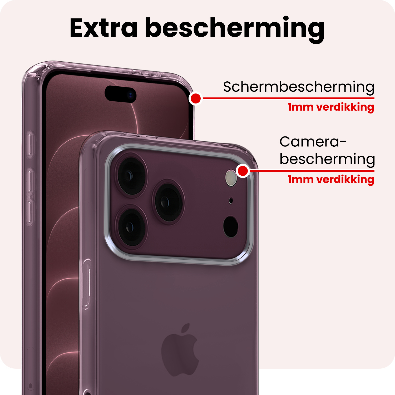 NoXx NoXx iPhone 18 Pro Max Hoesje Siliconen - Transparant - 2 PACK