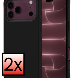 NoXx NoXx iPhone 18 Pro Max Hoesje Siliconen - Zwart - 2 PACK