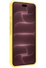 NoXx NoXx iPhone 18 Pro Max Hoesje Siliconen Met Screenprotector Met Dichte Notch - Geel