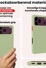 NoXx NoXx iPhone 18 Pro Max Hoesje Siliconen Met Screenprotector Met Dichte Notch - Groen