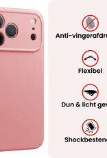 NoXx NoXx iPhone 18 Pro Max Hoesje Siliconen Met Screenprotector Met Dichte Notch - Lichtroze