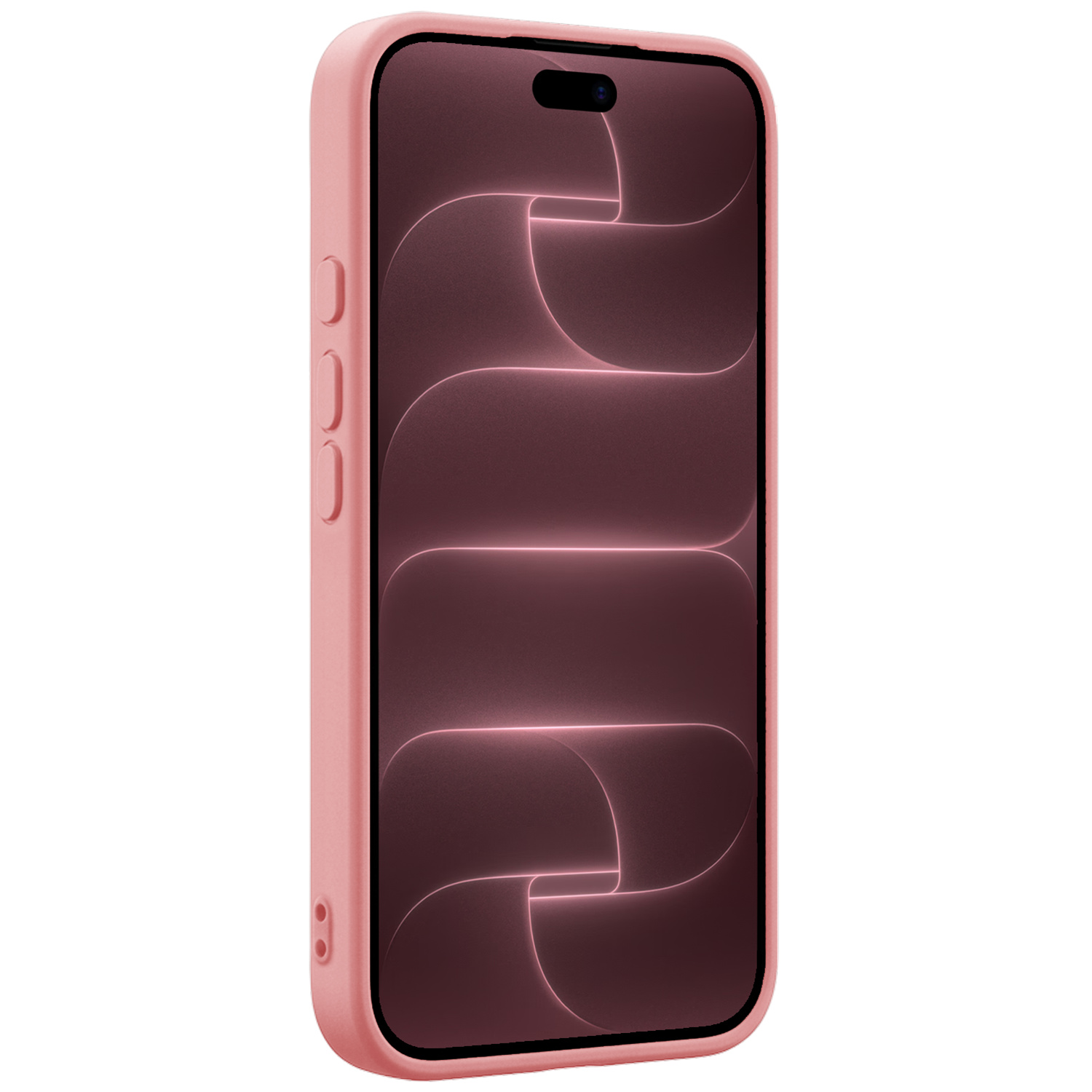 NoXx NoXx iPhone 18 Pro Max Hoesje Siliconen Met Screenprotector Met Dichte Notch - Lichtroze
