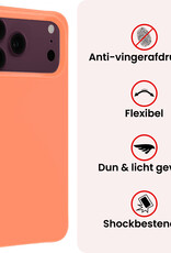 NoXx NoXx iPhone 18 Pro Max Hoesje Siliconen Met Screenprotector Met Dichte Notch - Perzik
