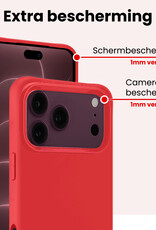 NoXx NoXx iPhone 18 Pro Max Hoesje Siliconen Met Screenprotector Met Dichte Notch - Rood