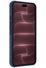 NoXx NoXx iPhone 18 Pro Max Hoesje Siliconen Met 2x Screenprotector Met Dichte Notch - Donkerblauw