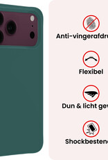 NoXx NoXx iPhone 18 Pro Max Hoesje Siliconen Met 2x Screenprotector Met Dichte Notch - Donkergroen