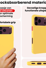 NoXx NoXx iPhone 18 Pro Max Hoesje Siliconen Met 2x Screenprotector Met Dichte Notch - Geel