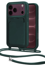 NoXx NoXx iPhone 18 Pro Hoesje Pashouder met Koord - Donkergroen