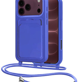 NoXx NoXx iPhone 18 Pro Hoesje Pashouder met Koord - Fel Blauw