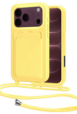 NoXx NoXx iPhone 18 Pro Hoesje Pashouder met Koord - Geel