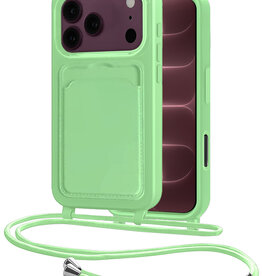 NoXx NoXx iPhone 18 Pro Hoesje Pashouder met Koord - Groen