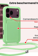 NoXx NoXx iPhone 18 Pro Hoesje Pashouder met Koord - Groen