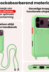 NoXx NoXx iPhone 18 Pro Hoesje Pashouder met Koord - Groen