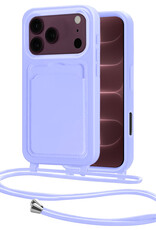 NoXx NoXx iPhone 18 Pro Hoesje Pashouder met Koord - Lila