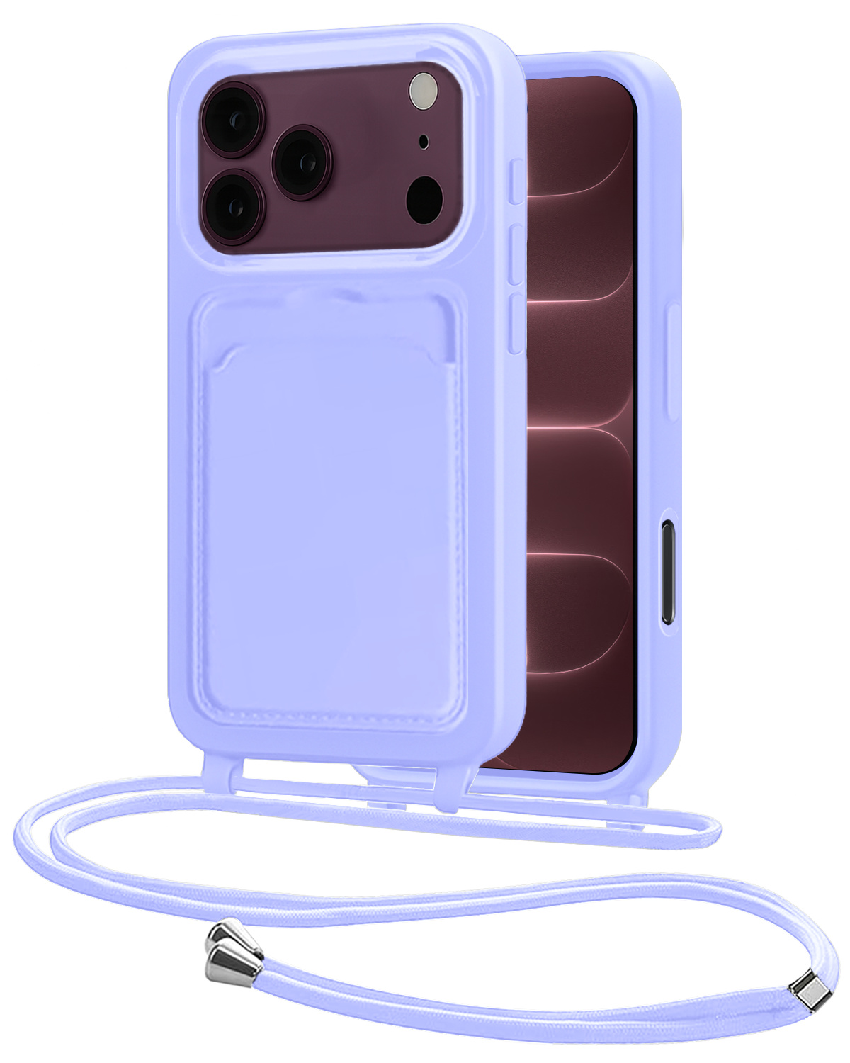 NoXx NoXx iPhone 18 Pro Hoesje Pashouder met Koord - Lila