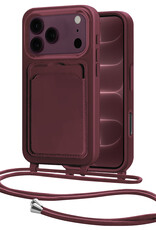 NoXx NoXx iPhone 18 Pro Max Hoesje Pashouder met Koord - Aubergine