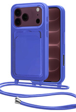 NoXx NoXx iPhone 18 Pro Max Hoesje Pashouder met Koord - Fel Blauw