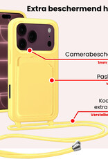 NoXx NoXx iPhone 18 Pro Max Hoesje Pashouder met Koord - Geel