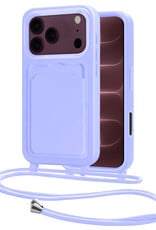 NoXx NoXx iPhone 18 Pro Max Hoesje Pashouder met Koord - Lila