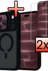 NoXx NoXx iPhone 18 Pro Magsafe Hoesje Zwart Met 2x Screenprotector