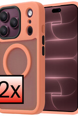 NoXx NoXx iPhone 18 Pro Max Magsafe Hoesje - Perzik - 2 PACK