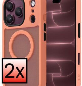 NoXx NoXx iPhone 18 Pro Max Magsafe Hoesje - Perzik - 2 PACK