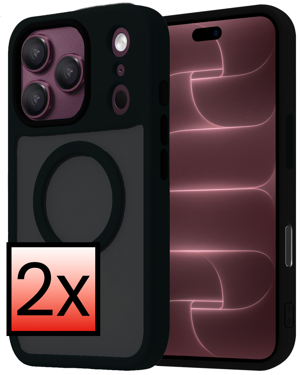 NoXx NoXx iPhone 18 Pro Max Magsafe Hoesje - Zwart - 2 PACK
