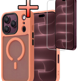 NoXx NoXx iPhone 18 Pro Max Magsafe Hoesje Perzik Met Screenprotector