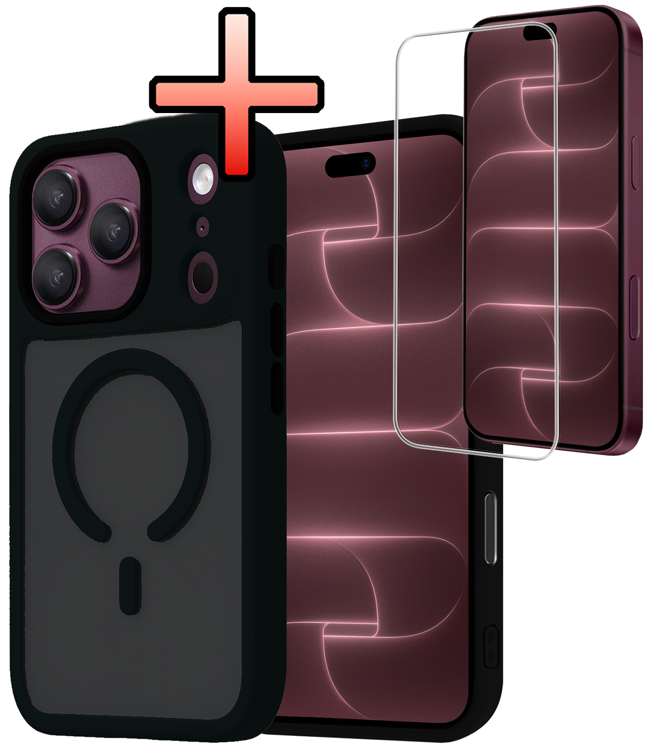 NoXx NoXx iPhone 18 Pro Max Magsafe Hoesje Zwart Met Screenprotector