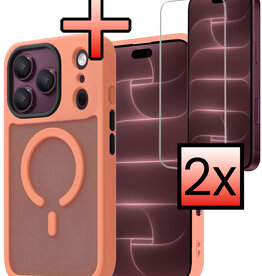 NoXx NoXx iPhone 18 Pro Max Magsafe Hoesje Perzik Met 2x Screenprotector