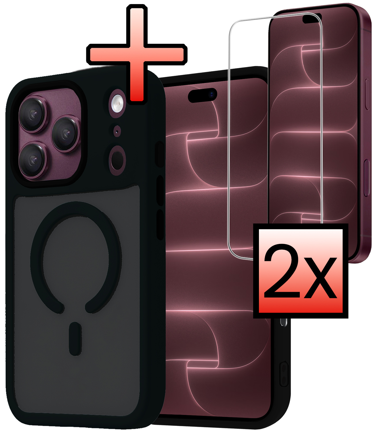 NoXx NoXx iPhone 18 Pro Max Magsafe Hoesje Zwart Met 2x Screenprotector