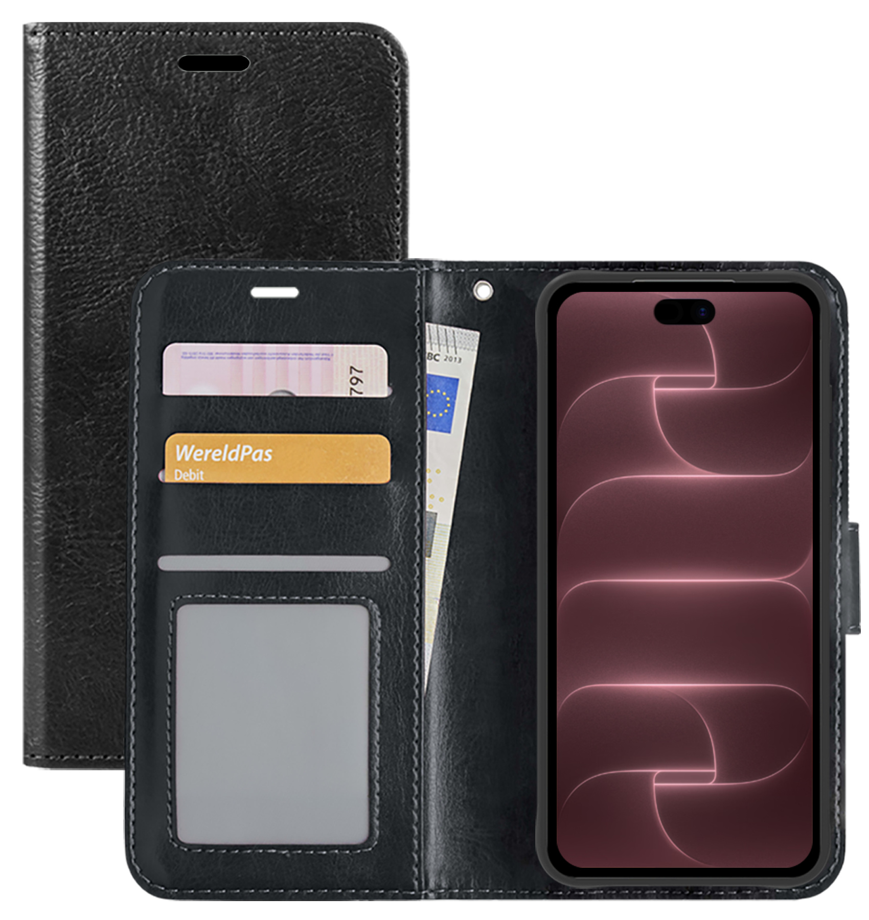 NoXx NoXx iPhone 18 Pro Hoesje Bookcase - Zwart