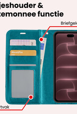 NoXx NoXx iPhone 18 Pro Hoesje Bookcase Met Screenprotector - Turquoise