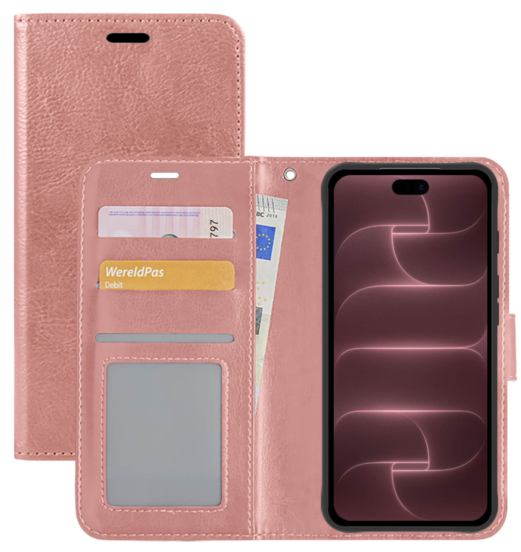 NoXx NoXx iPhone 18 Pro Max Hoesje Bookcase - Rose Goud