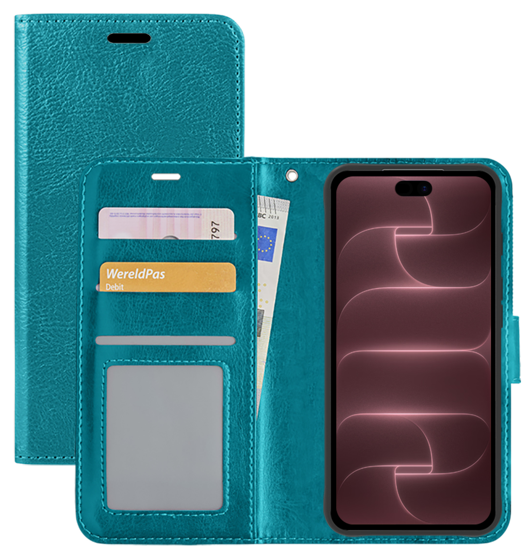 NoXx NoXx iPhone 18 Pro Max Hoesje Bookcase - Turquoise