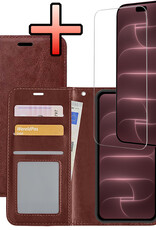 NoXx NoXx iPhone 18 Pro Max Hoesje Bookcase Met Screenprotector - Bruin