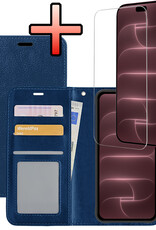 NoXx NoXx iPhone 18 Pro Max Hoesje Bookcase Met Screenprotector - Donkerblauw