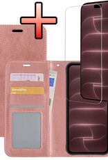 NoXx NoXx iPhone 18 Pro Max Hoesje Bookcase Met Screenprotector - Rose Goud