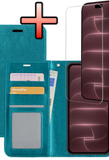 NoXx NoXx iPhone 18 Pro Max Hoesje Bookcase Met Screenprotector - Turquoise