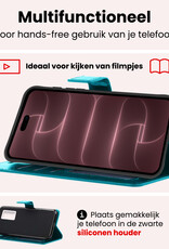 NoXx NoXx iPhone 18 Pro Max Hoesje Bookcase Met Screenprotector - Turquoise
