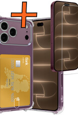 Nomfy Nomfy iPhone 18 Pro Max Hoesje Pashouder Met Screenprotector